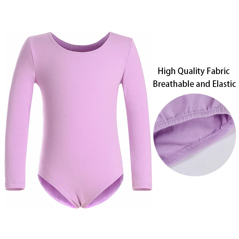 女の子クラシックベーシックバレエダンスレオタード女の子体操ダンスチームトレイントップ長袖ボディスーツバレエ服