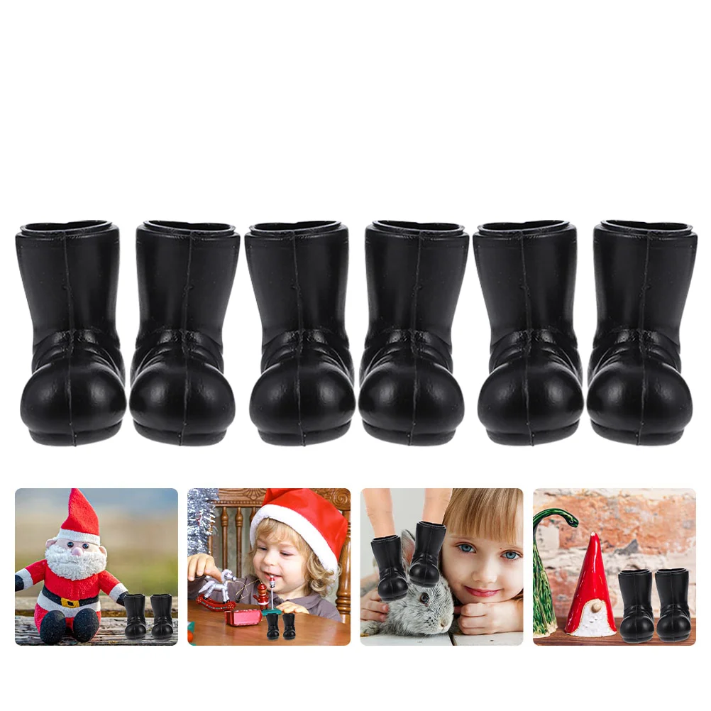 

3 Pairs Christmas Boots Interior House Decoration High Grade Plastic Strong Wear Resistant Smooth Edges Fade Resistant Fits Mini