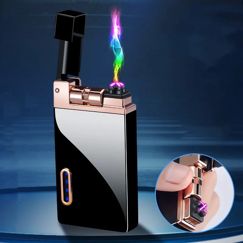 

Double Arc Lighter for Men, Creative USB Charging, Windproof and Flameless, Shake Gravitational Induction, Gift, Hot Selling