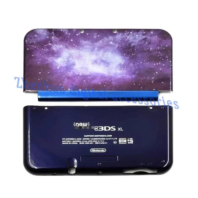 For NINTENDO NEW 3DS XL LL GALAXY BLUE Top & Bottom Battery Cover Housing Shell