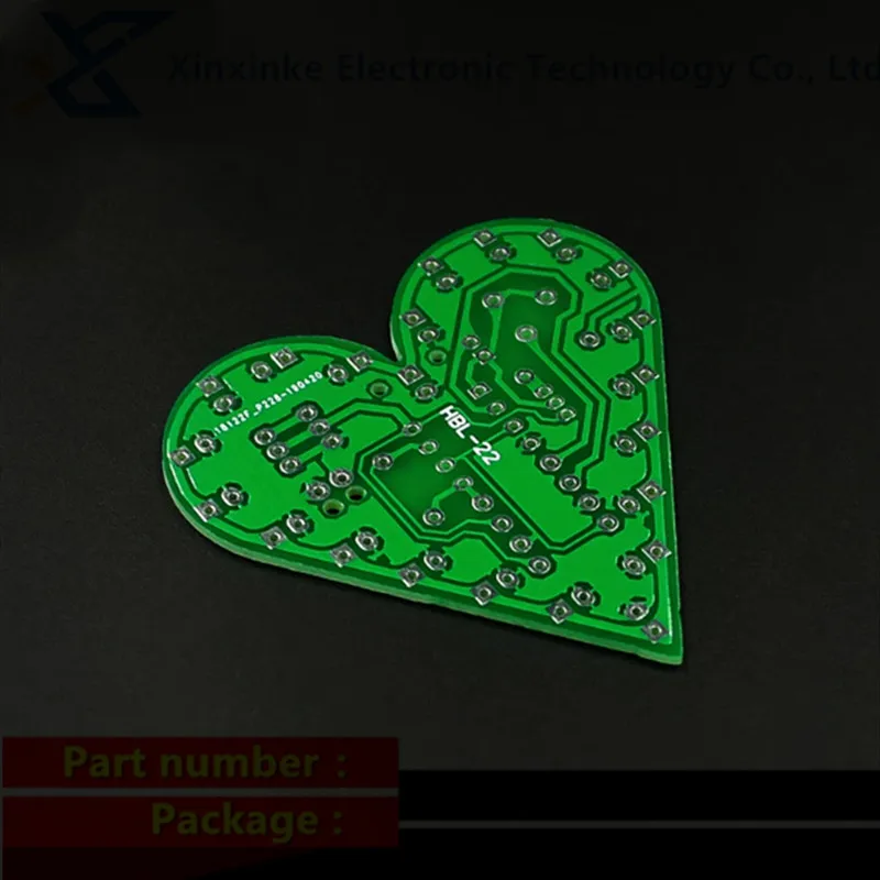 5PCS Electronic Kit, Heart-shaped Breathing Light Set, DIY Breathing Light Components, Electronic Practice Board, Electronic DIY