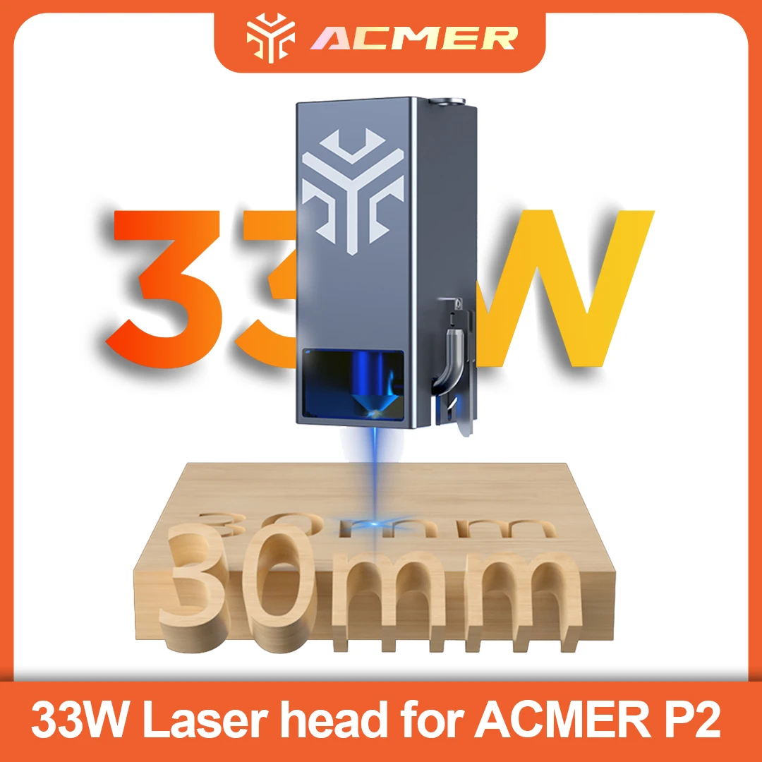 

ACMER 33W Laser Module Upgrade Kit For ACMER P2 Series Laser Engraver 455nm Laser Head For Engraving Acrylic Glass Leather Metal