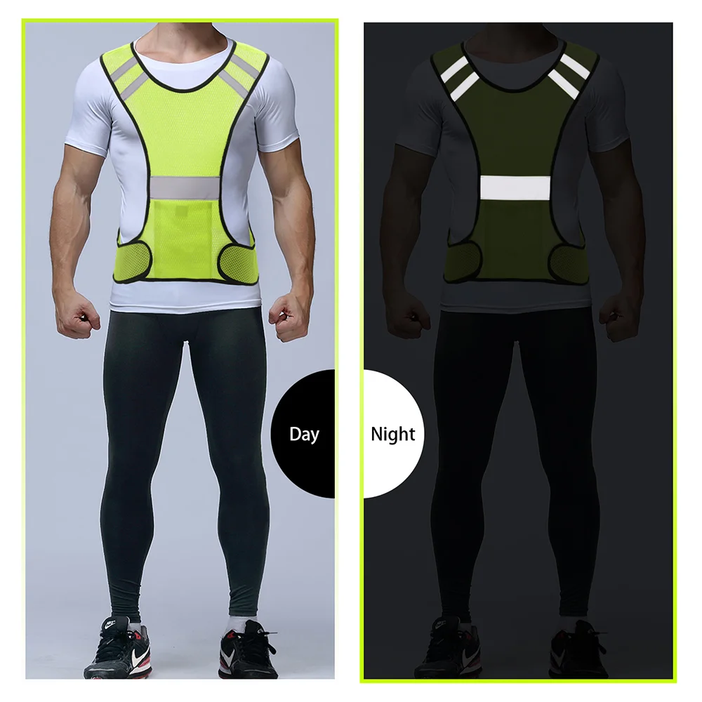 Hot Reflective Vest High Visibility Breathable Safety Vest Fluorescent Mesh Vest Suitable for Night Running Cycling Hiking Sport