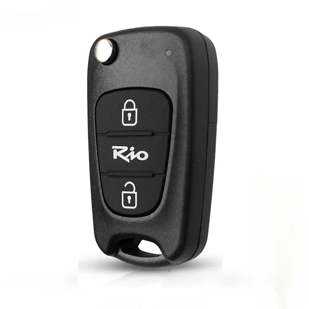 

3 Buttons Flip Folding Remote Car Key Shell For KIA Rio Car Key Fob Case Housing Replacement Uncut Blade Key Cover Accessories