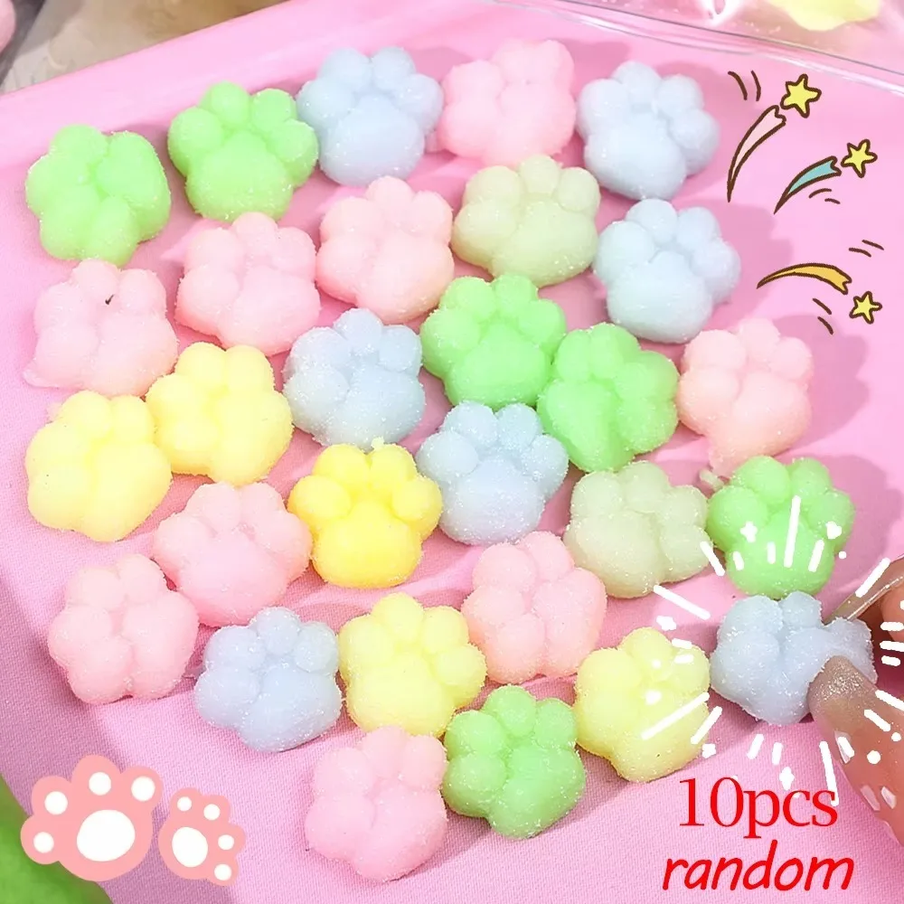

10pcs New TPR Mini Cat's Paw Squeeze Stick-slip Creative Decompression Toy Transparent Retractable Toys Cat's Paw Pinch Toy