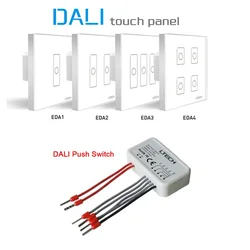 86 style wall Switch dimming Controller 1CH 2CH 3CH 4CH DALI Touch Panel  DALI Double Group Push Switch for LED Lamp