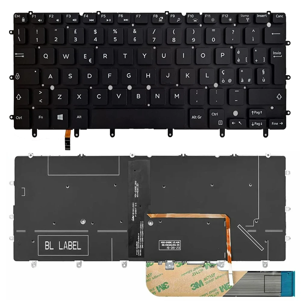 XIN-Italian Backlit Laptop Keyboard For Dell Inspiron13 7347 7547 7548 7348 7352 7353  XPS 13 9370 9380 9305 9317 9343 9350 9360