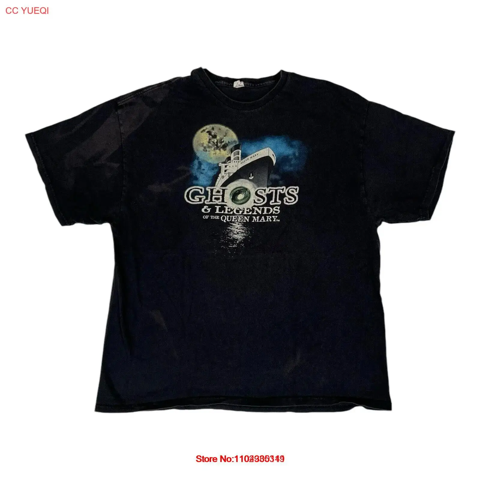 

Vintage Queen Mary T-Shirt Ghosts & Legends Size 2XL Black Faded