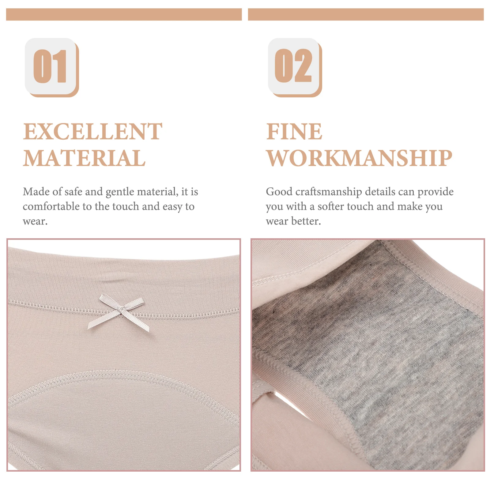 

3 Pcs Physiological Cotton Period Briefs Pants Cotton Sanitary Underwear Leak Proof Moisture Absorbing Middle Waist Briefs