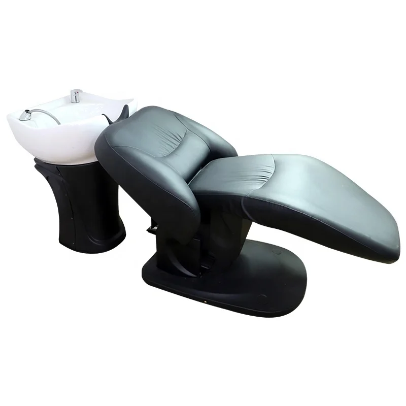 Hairdressing Salon Furniture  Black PU Hot Upscale Massage Shampoo Bed