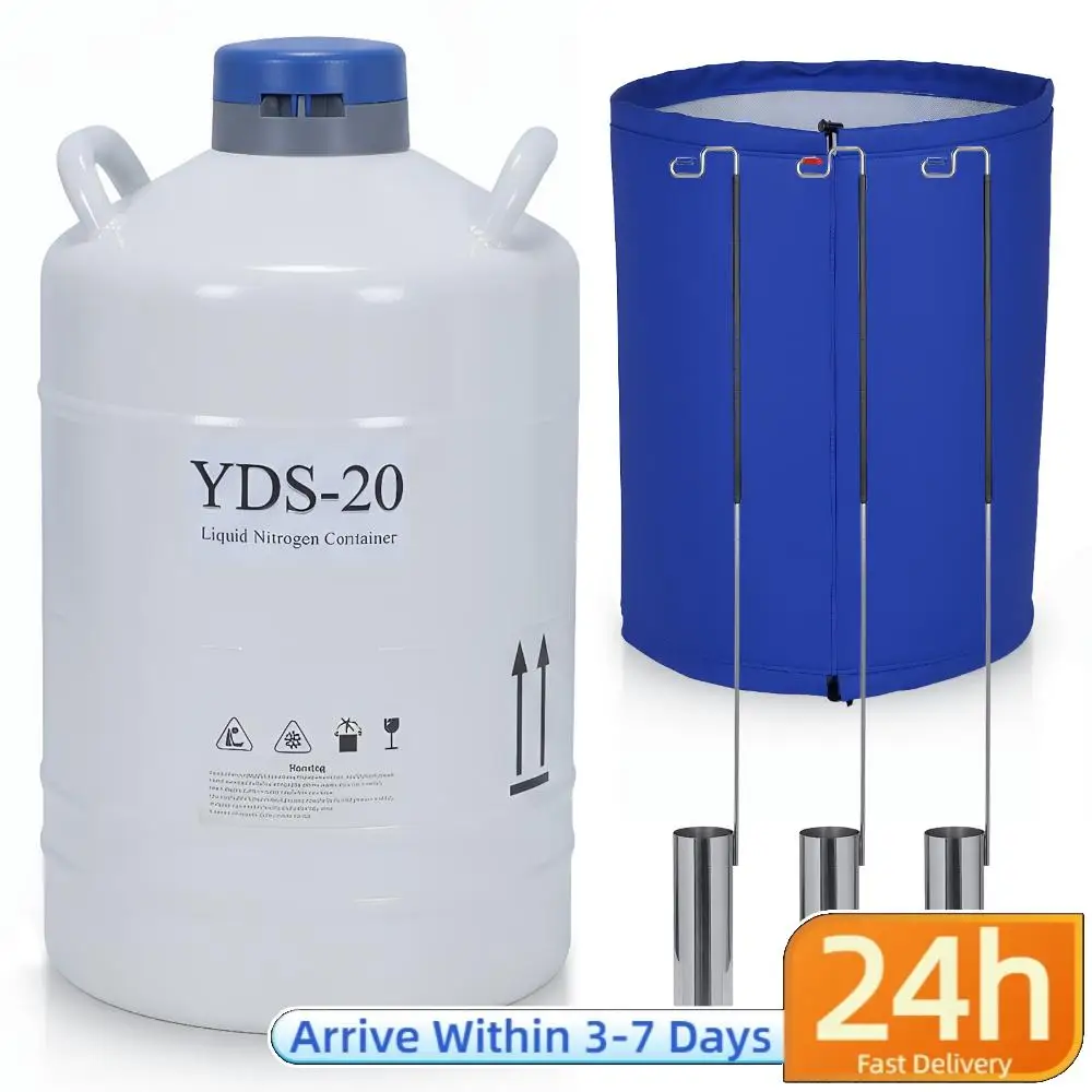 

20L LN2 Liquid Nitrogen Dewar with 3 Canisters & Carry Bag Liquid Storage Dewar Vessel for Beauty Industry Semen Preservation
