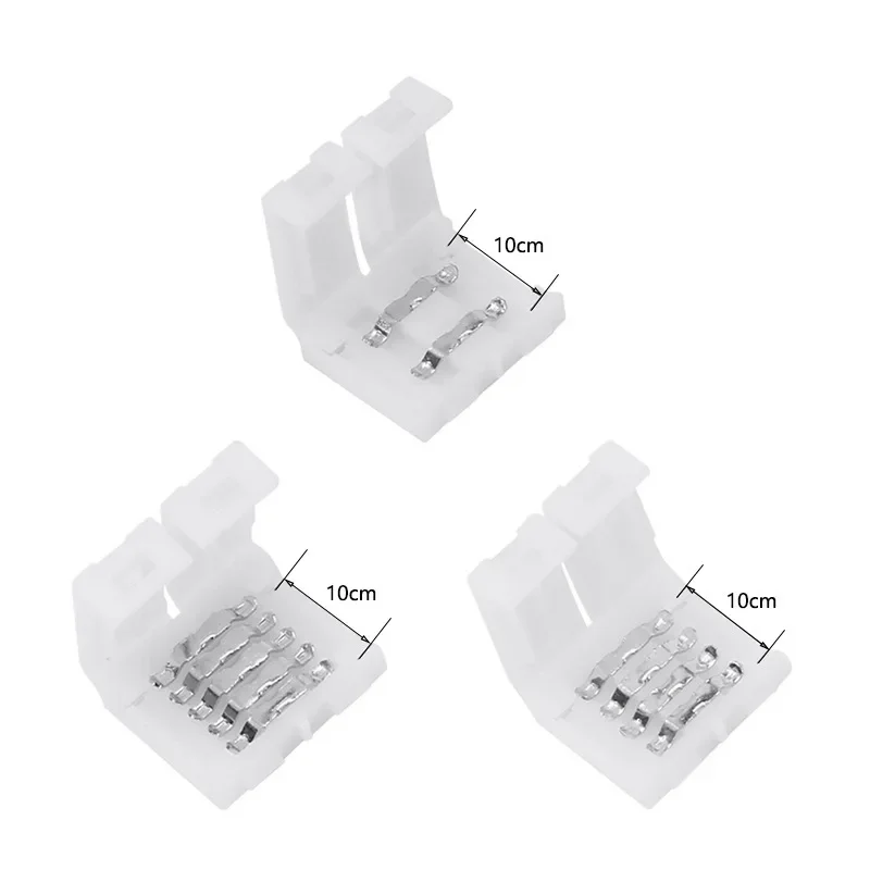 5pcs 10mm LED Strip L / T / X Shape Connector 2PIN 3PIN 4PIN 5PIN Free Soldering Connector for 5050 RGB RGBW Ws2812 LED Strip