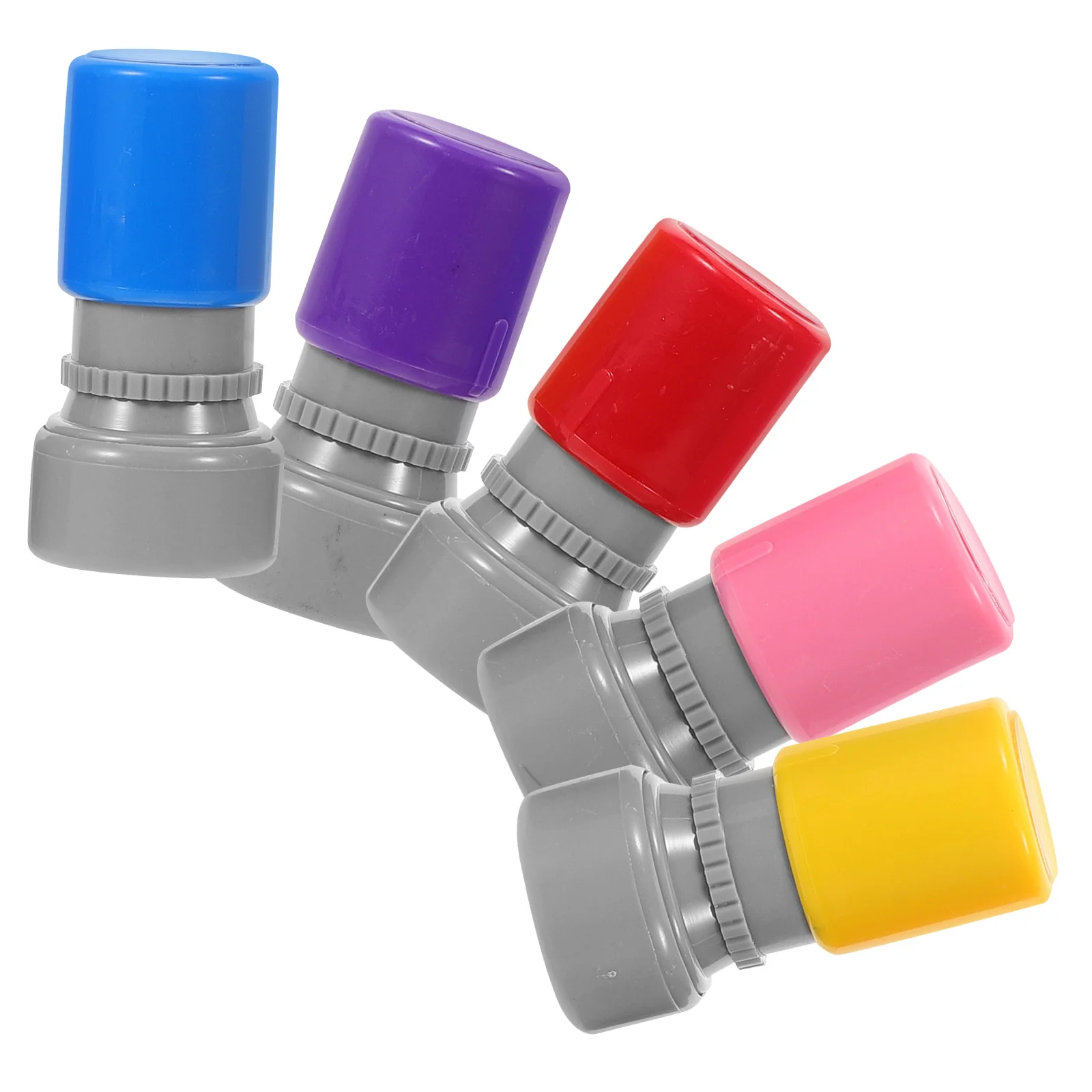 

5Pcs Education Stamps Colorful Pre-Inked Teacher Grading Stamps for Homework Classroom Reward Motivational Feedback