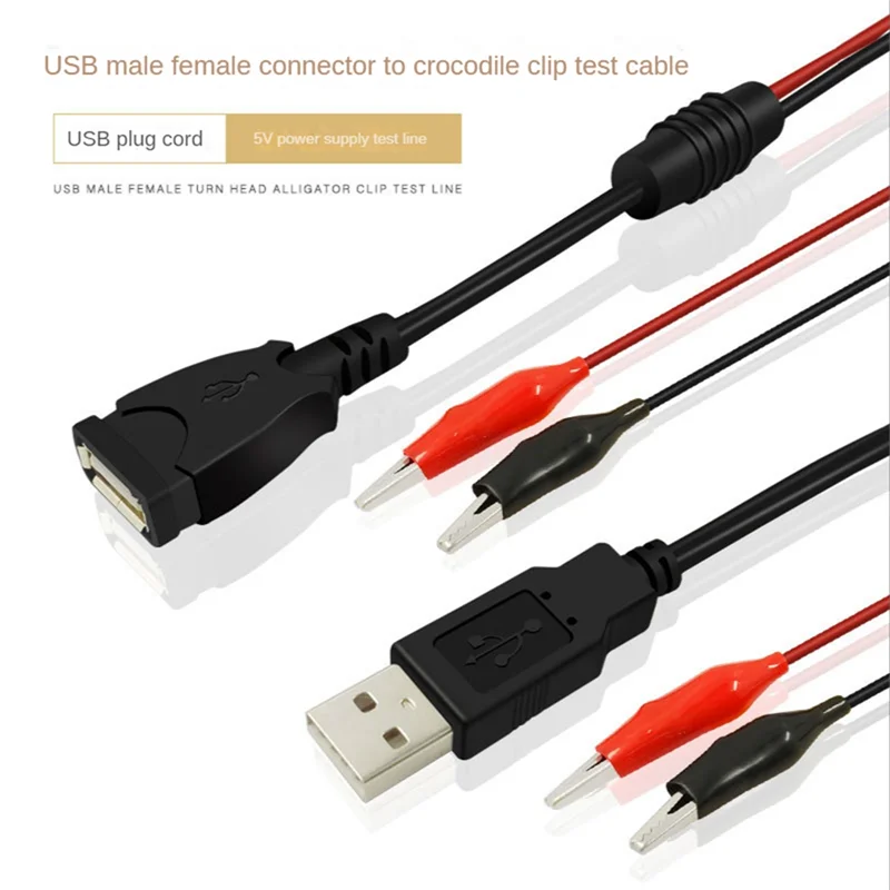 -AA95 2 ชิ้น USB คลิปจระเข้สายจระเข้ชาย/หญิง USB เครื่องตรวจจับ DC แรงดันไฟฟ้าแอมป์มิเตอร์ความจุ power Meter