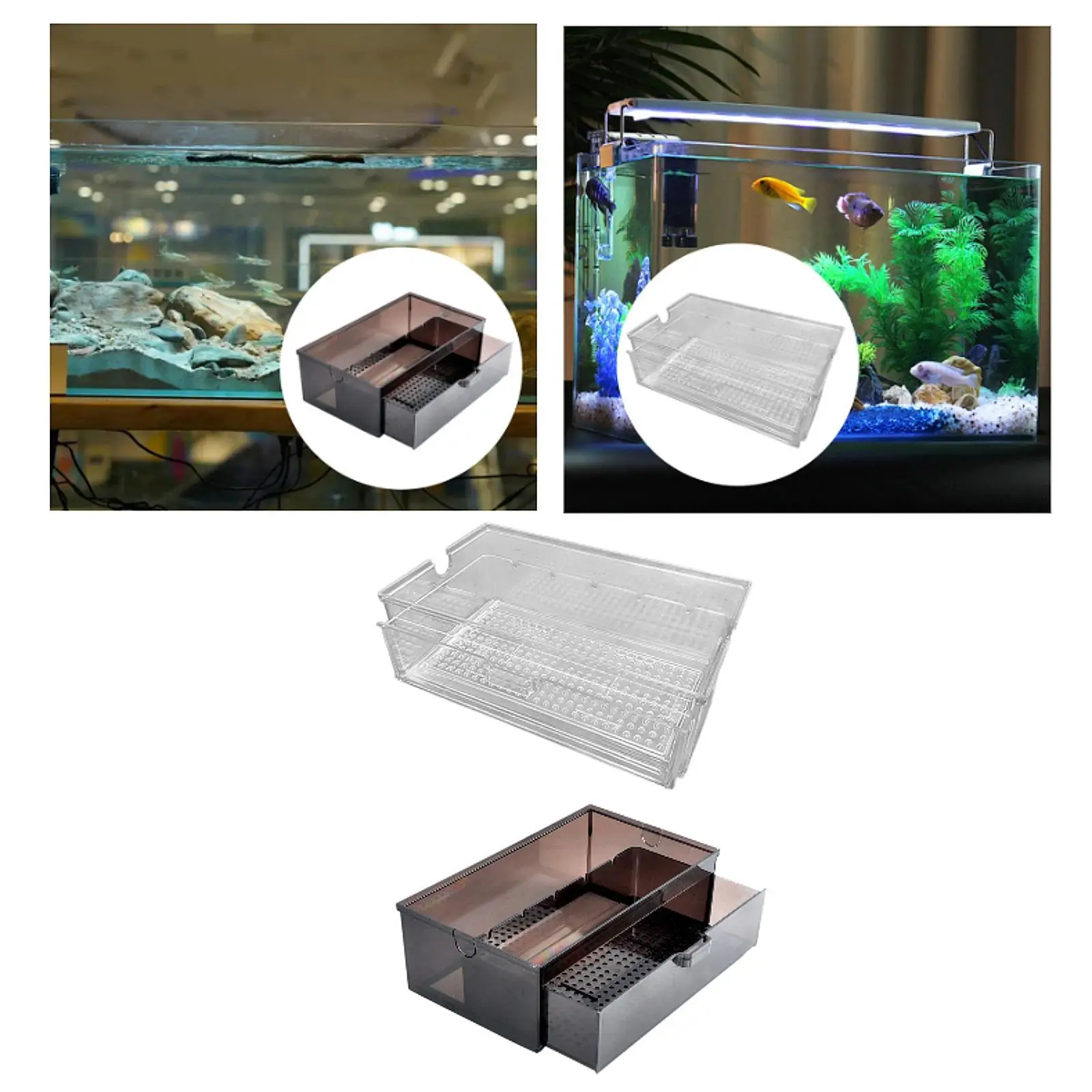 Aquariumfilterhuis Drip Box Stille filtratiedoos voor kleine aquarium natte en droge scheidingsdoos