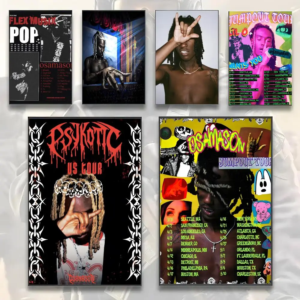 OsamaSon Rapper Experimental Poster Self-adhesive Advanced Aesthetic Printing Paper Wall Art for Living Room Home Decor