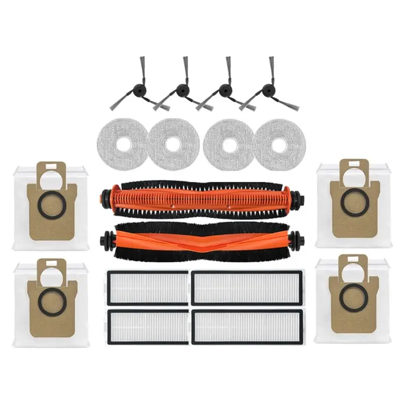 

BAAO-18PCS Main Side Brush HEPA Filter Mop Cloth Dust Bag For Vacuum 5 Pro / OV21CN Vacuum Cleaner Parts