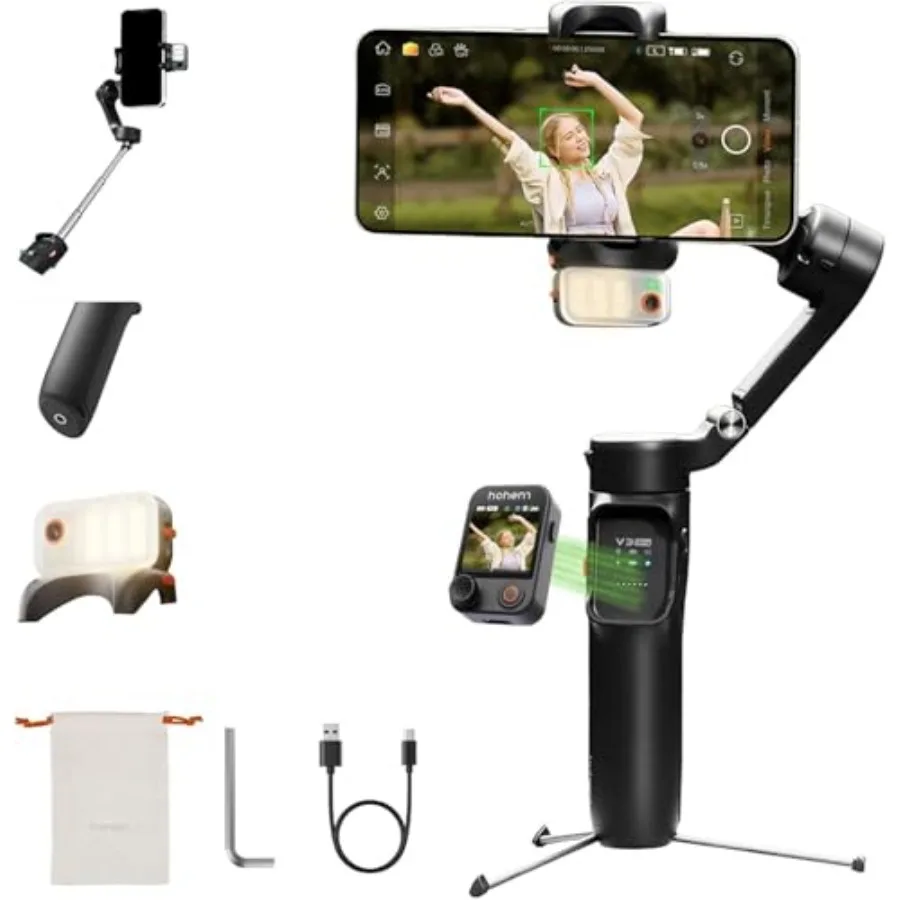 

iSteady V3 Ultra: Стабилизатор-стедикам для iPhone с AI-трекингом и двойной подсветкой, встроенным выдвижным штативом и съемным пультом ДУ