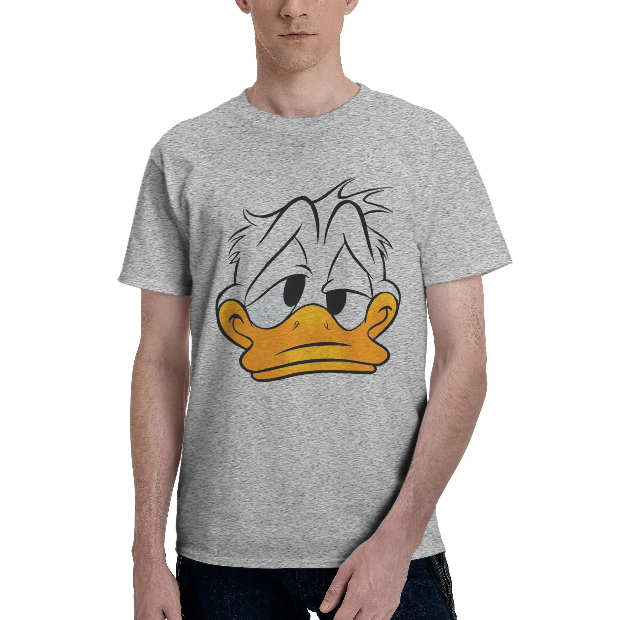 

Donald Duck Anime T-shirt Men's Novelty T Shirt Short Sleeve 100% Cotton Comics Tshirt Unique Tee Top