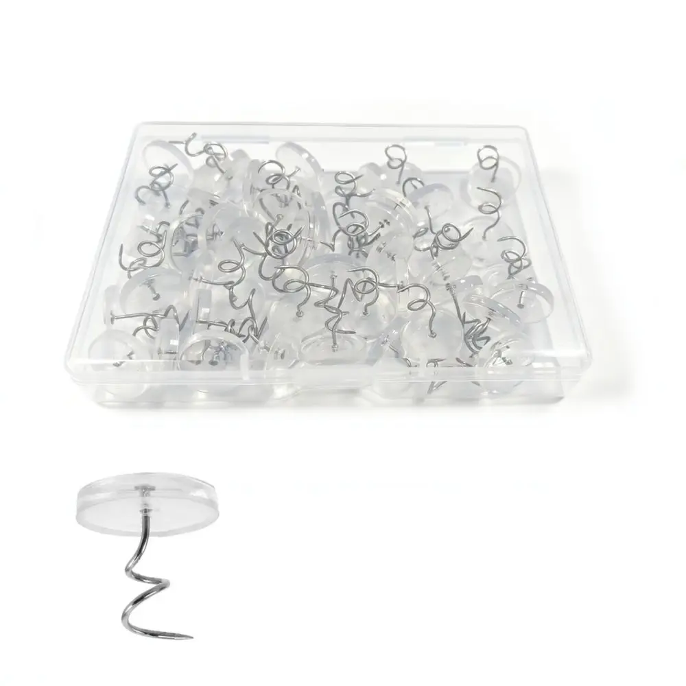 Transparent Furniture Twist Pins For Bed Skirts Sofa Covers Upholstery Fasteners Clear Head Fabric Slip Prevention