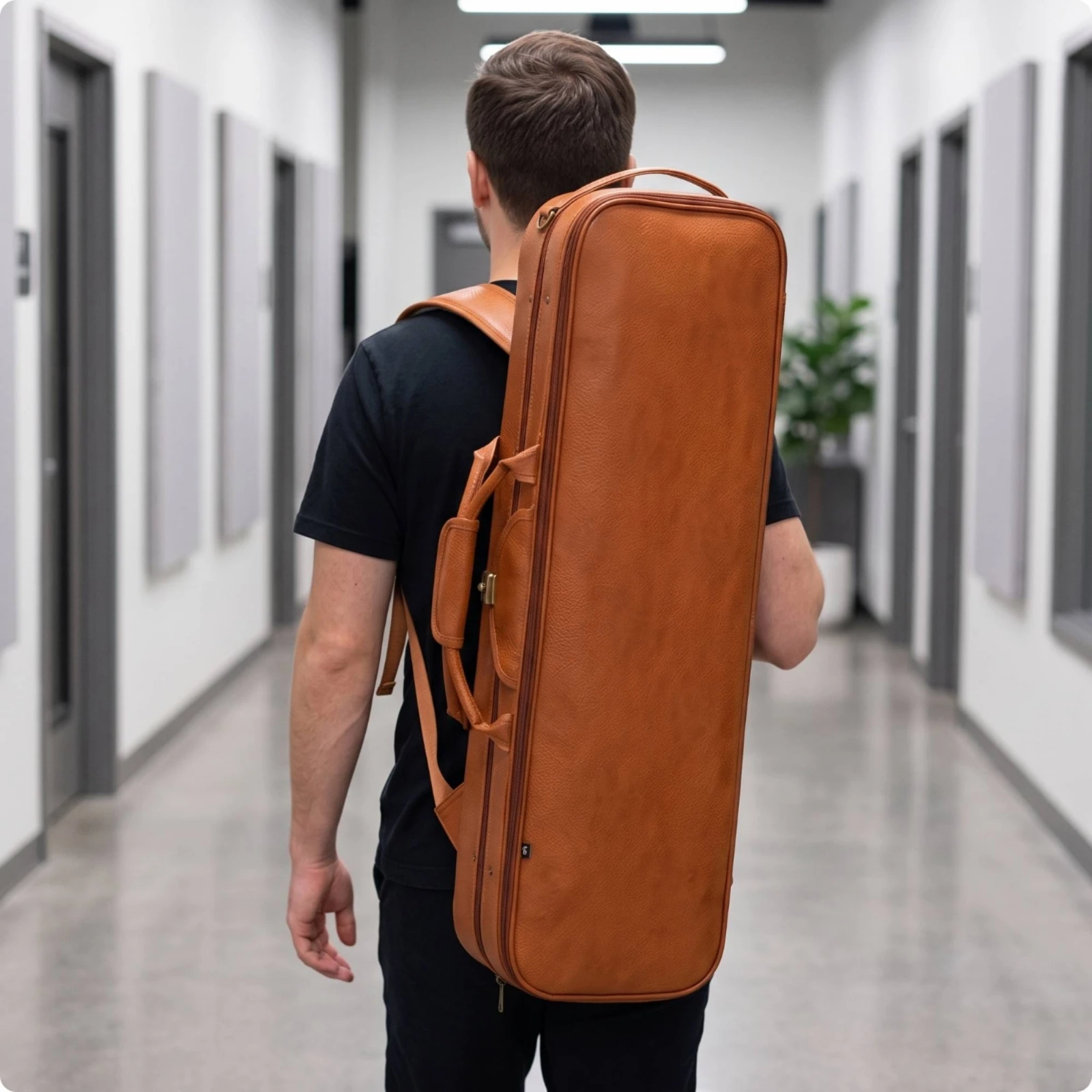 Violin Case with Shoulder Straps Textured Violin Case with Straps Lightweight Long-Lasting for Violinists, Travel, Lessons