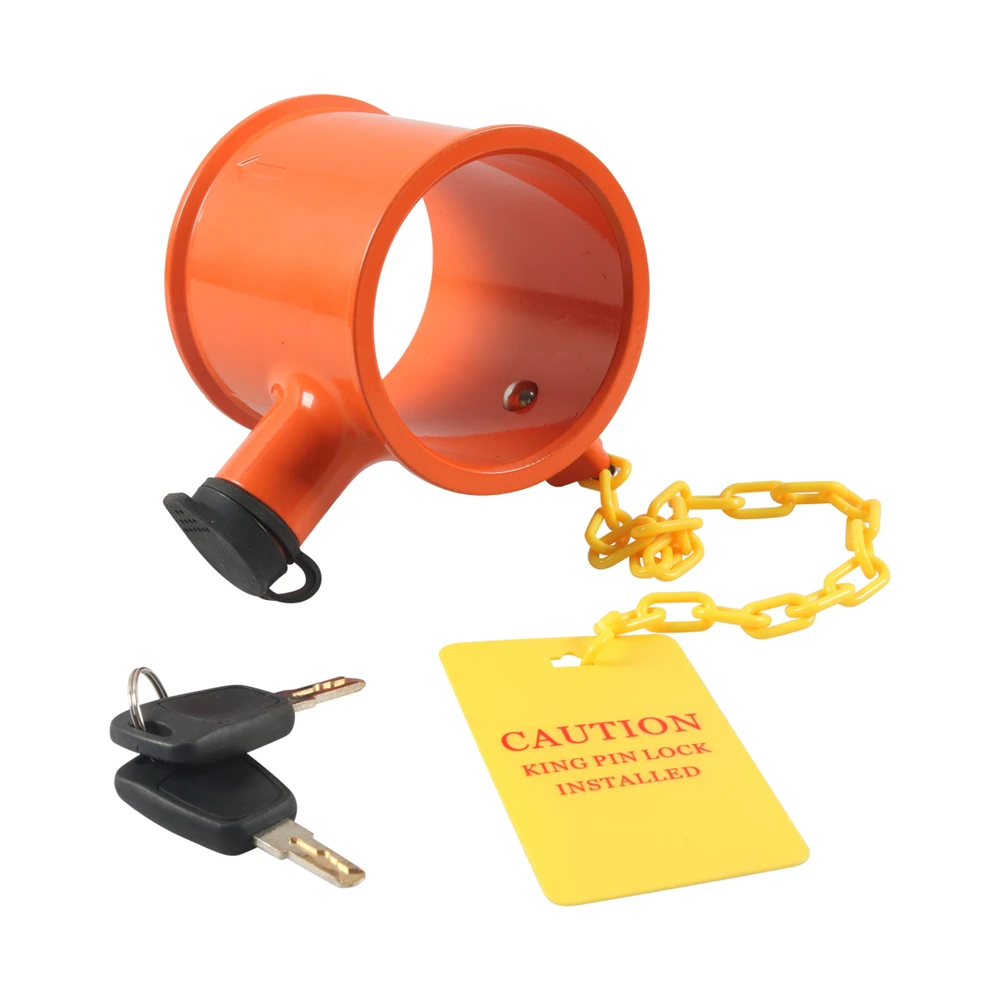 For RVs Container Trailers and Campers With Handles Warning Tag 2 Keys 5th Wheel King Pin Lock Aluminum Anti Theft