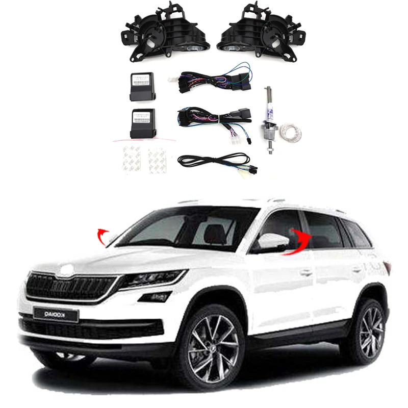 For Skoda KODIAQ 2017~2023 Auto Intelligent Automatic Car Electric Rearview Side Mirror Folding System Kit Modules