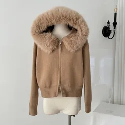 2024 autumn winter clothes womencashmere cardigan women's sweater zipper outerwears jacket y2k tops pull hiver femme