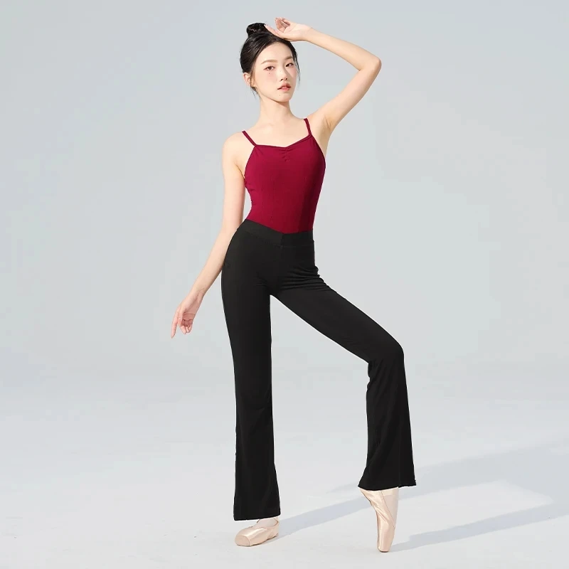 Pantaloni lunghi svasati modali donna ragazza vita alta elasticizzata pantaloni a campana balletto Fitness corsa Jogging ginnastica pantaloni da ballo