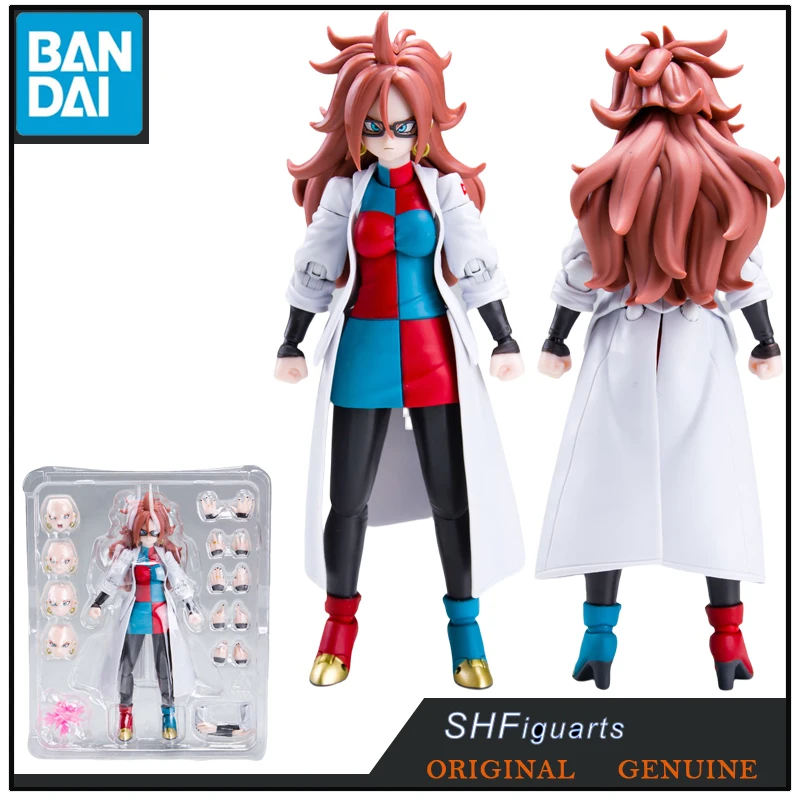 Bandai-figuras de acción de Dragon Ball SHF originales para niños y niñas, juguetes de Anime, adornos de modelos coleccionables, regalo, ANDROID NO.21