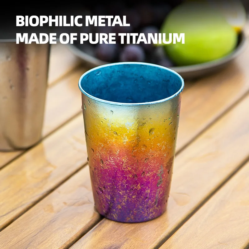 TiTo Titanium Pure Titanium New Single-Layer Cold Drink Cup Multi-Use Titanium Water Beer Coffee Milk Toothbrush Cup
