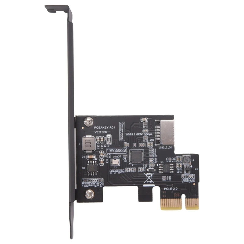 PCI-E 1X To USB 3.2 GEN1 5Gbps Type-E A-Key Expansion Card,Front Panel Type-C Interface For Desktop PC(ASM1042A)