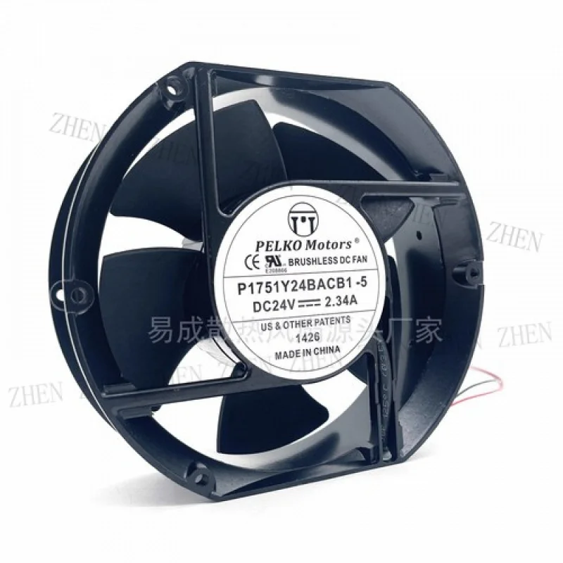 Y FOR  PELKO Motors G1751Y24BACB1-5 DC 24V 2.34A 2-Wire Cabinet Inverter Cooling Fan