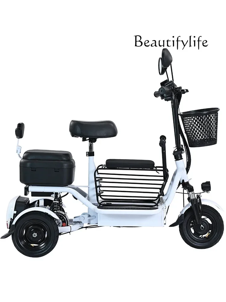 Electric Tricycle Household Small Parent-Child Elderly Women's Lightweight Folding Lithium Battery Car