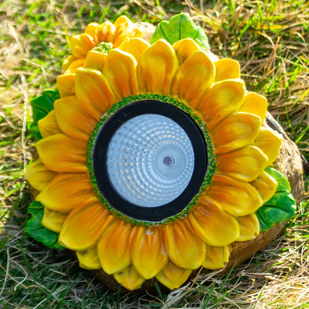 Solarna lampa w kształcie słonecznika do dekoracji ogrodu, wodoodporna, z ciepłym światłem LED, do montażu na ścianie, ścieżce, trawniku.