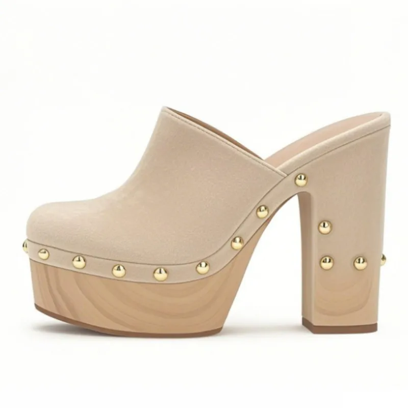 شباشب نسائية عصرية بكعب عالٍ من SHOFOO. شبشب مخملي مغلق عند الأصابع. ارتفاع الكعب حوالي 15 سم. النعال ذات الطراز الغريب.