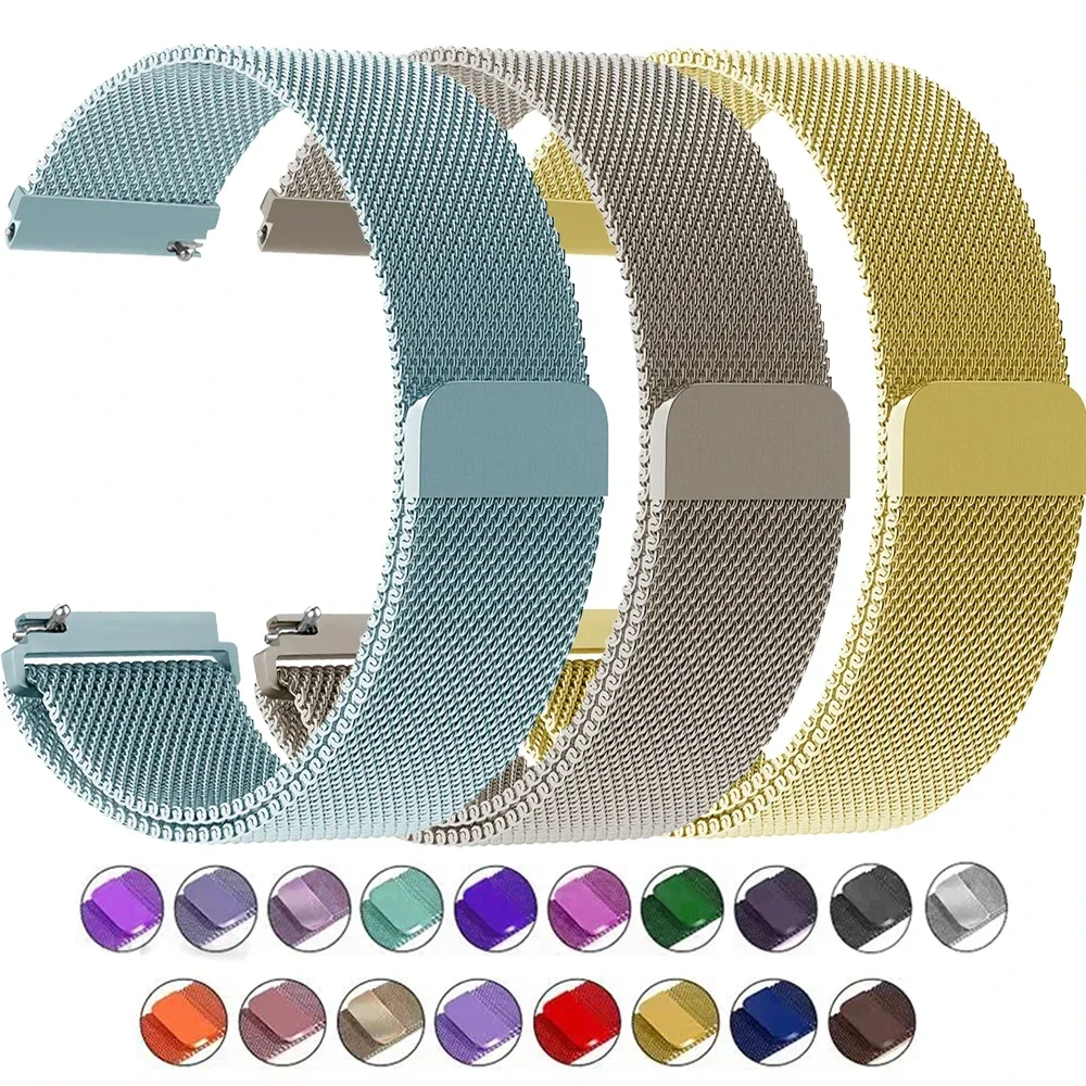 Milanese loop for Samsung Galaxy Watch 6/5/4/6 Classic/active2 band 22/20mm Metal magnetic bracelet Huawei GT 4-3-pro-2e-2 strap