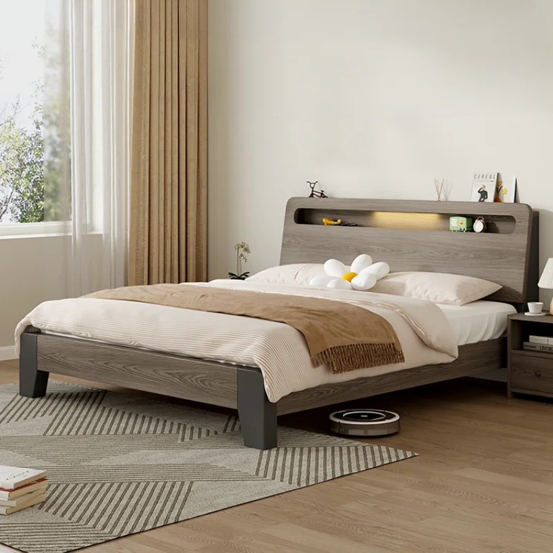 Nordic Luxury Bed Frames Wood High End King Size Low Price Double Bed Frames Headboard Lit Deux Place Furniture For Bedroom