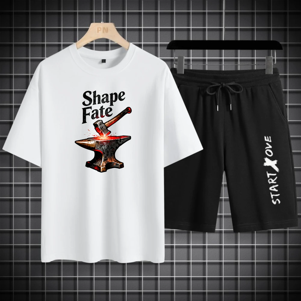 

Мужские футболки, комплекты мужской одежды, комплект одежды, летние полиэстеровые шорты с короткими рукавами, модные дышащие мужские костюмы