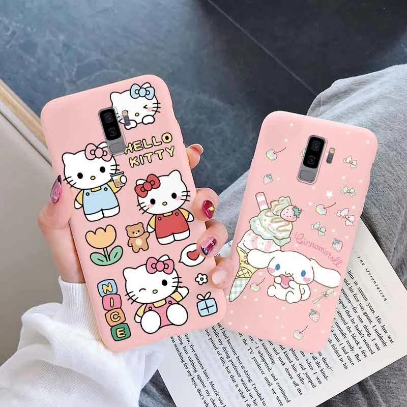 Handy hülle Cartoon für Samsung Galaxy S9 plus S9 Cinna moroll Kuromi Hallo Kitty Anti-Drop Mädchen TPU Silikon stoß feste Abdeckung