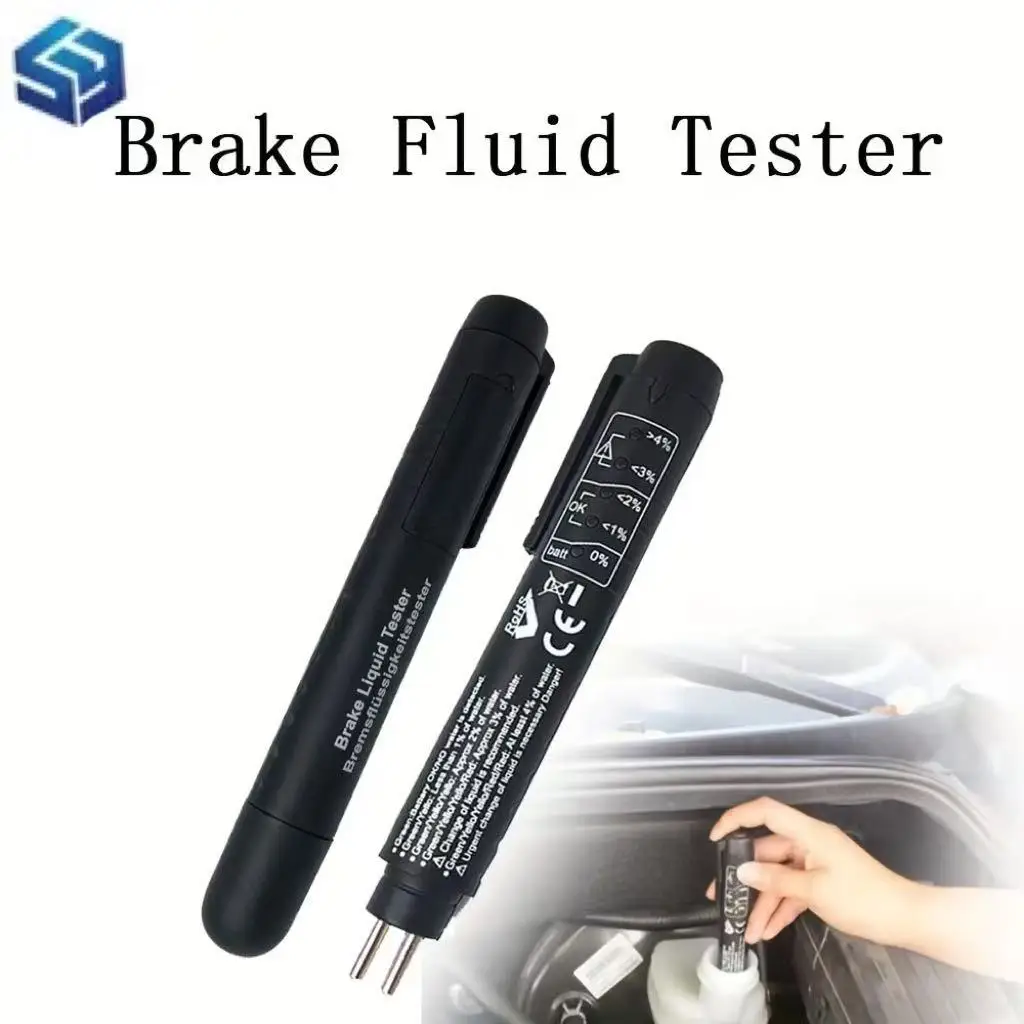 DOT3/4/5 Brake Fluid Tester Auto Brake Oil Quality Check Pen 5 LED Indicator Car Brake Fluid Liquid Testing Tool Car Accessories