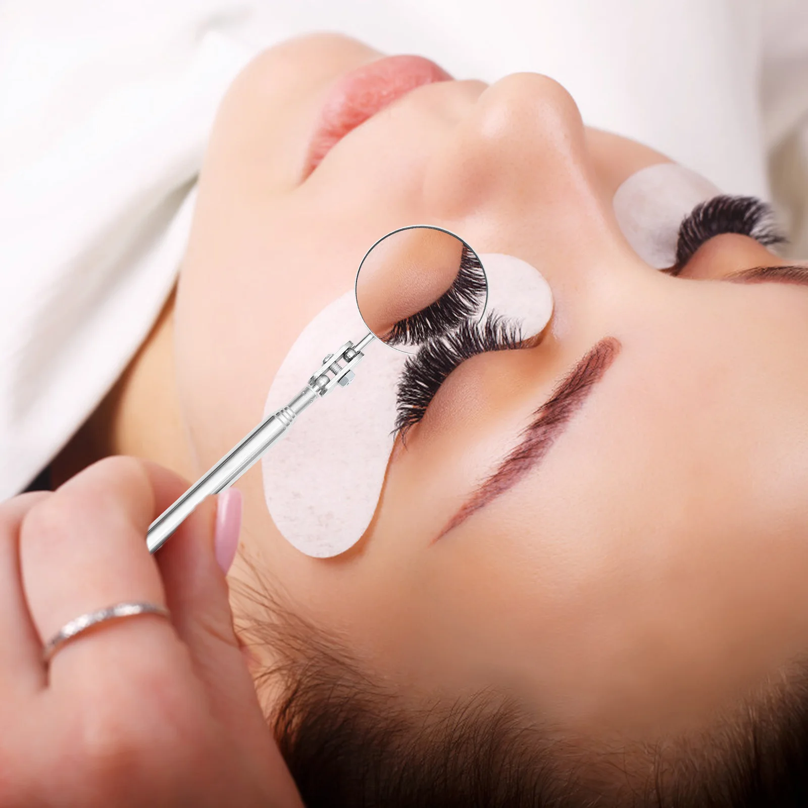 

2Pcs Compact Eyelash Mirror Adjustable Angle Anti-Slip Design Large Eyelash View for Makeup Artists and Technicians