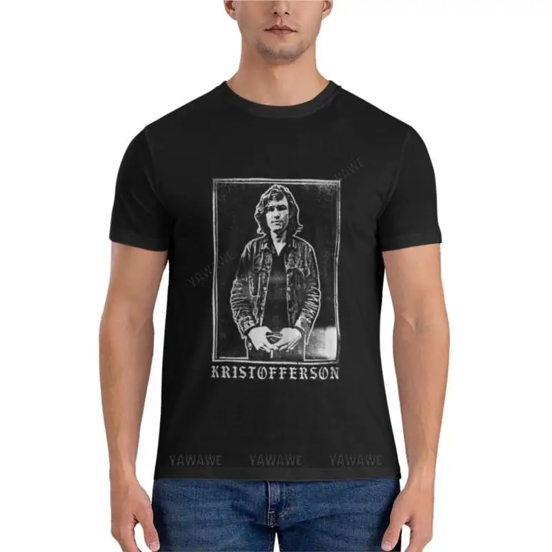 Camiseta ajustada de Kris Kristofferson para hombre, camisa de anime, camiseta negra para adolescentes, Verano