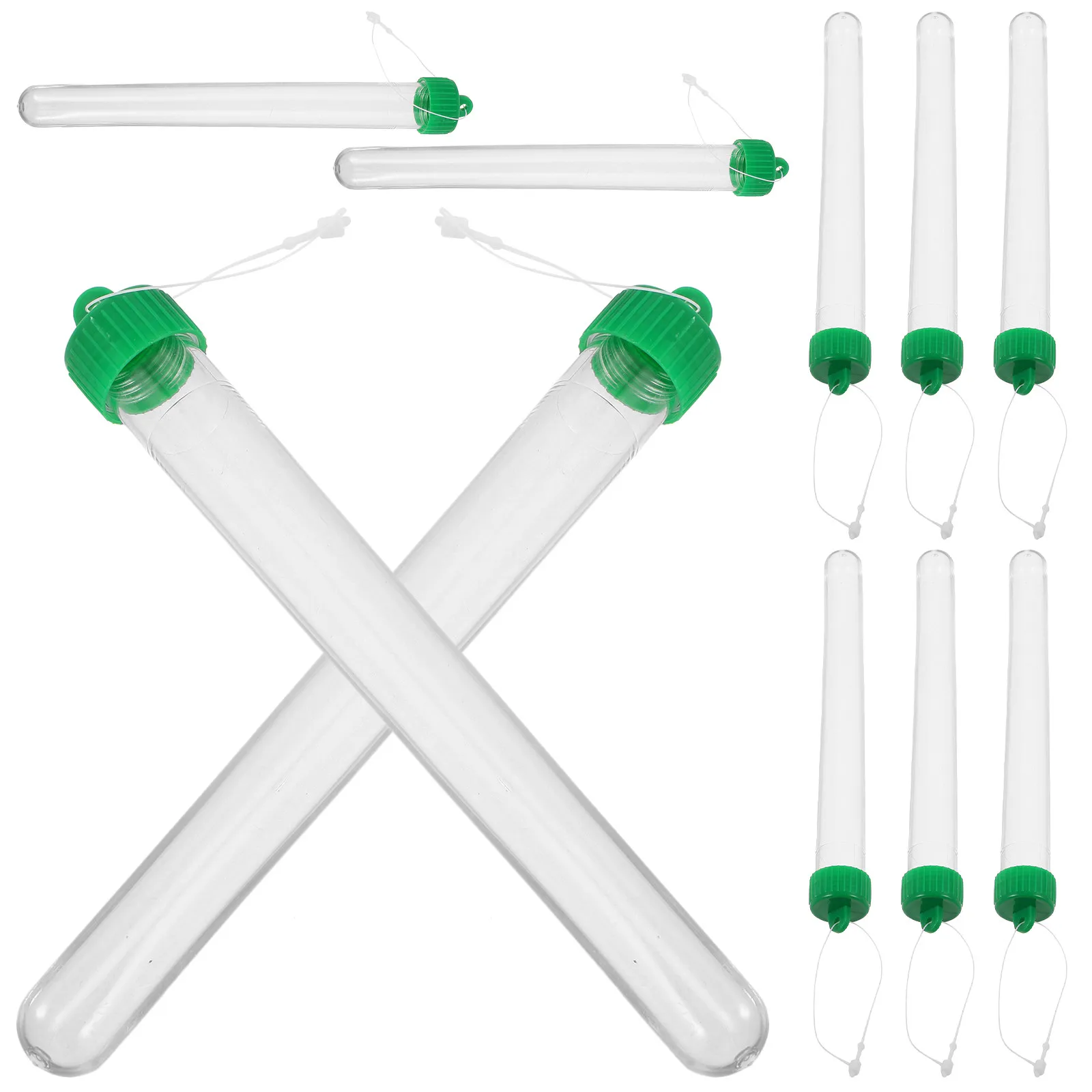 10Pcs Plastic Test Tubes 20Ml Reusable Leakproof Screw Cap Small Vials Clear Sample Storage Bottles for Perfume Essential Oil