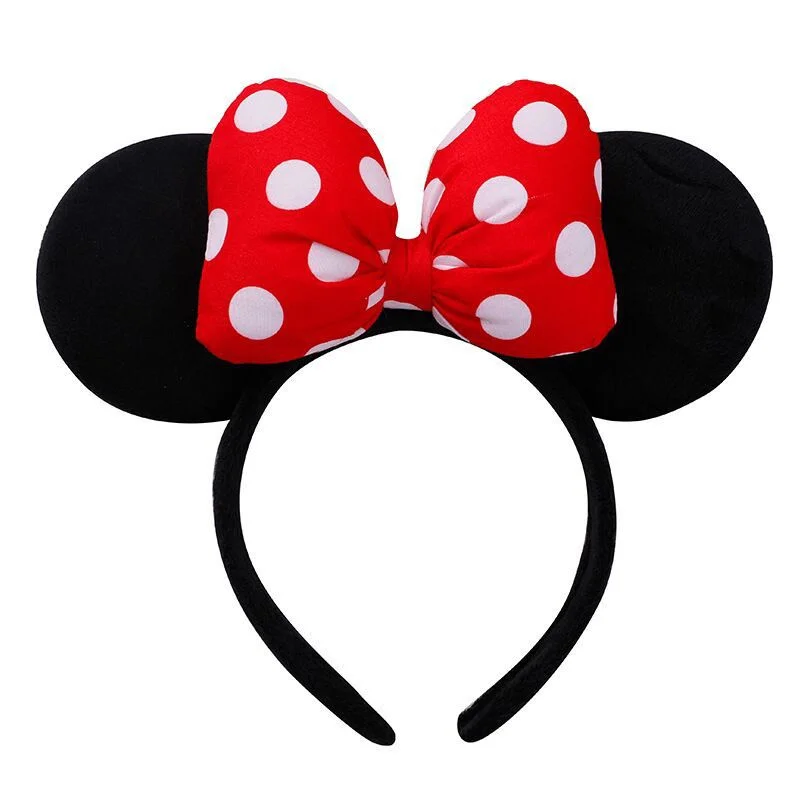 Disney Mickey Minnie Mouse Ears Headhand for Girls Adults Cute Cartoon Party Cosplay Hair Accessories Bows Hairband Toys Gifts