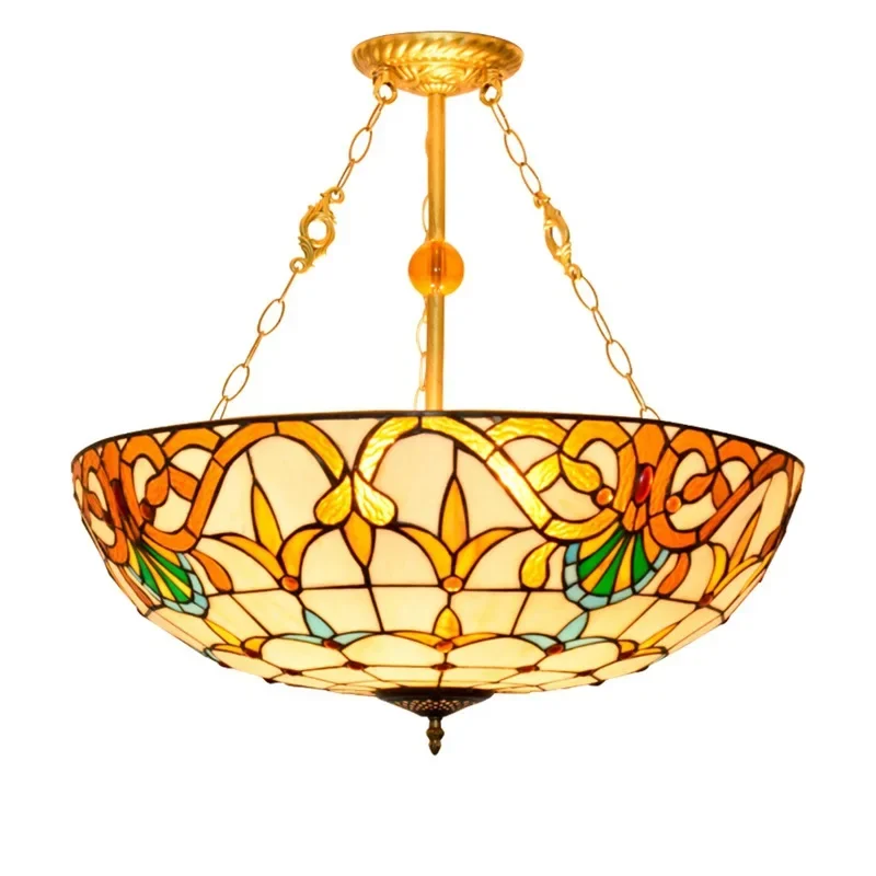 

60CM Tiffany Baroque Bar Lighting European Stained Glass Living Room Dining Room Bedroom Chandelier
