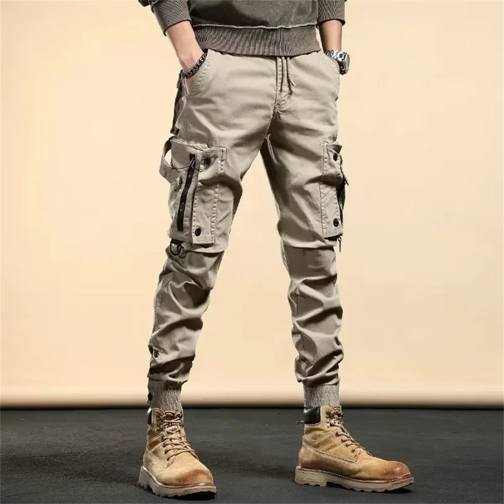Men pants overalls men's trendy brand trousers ins ankle length loose functional harem pants youth casual pants mens fashion