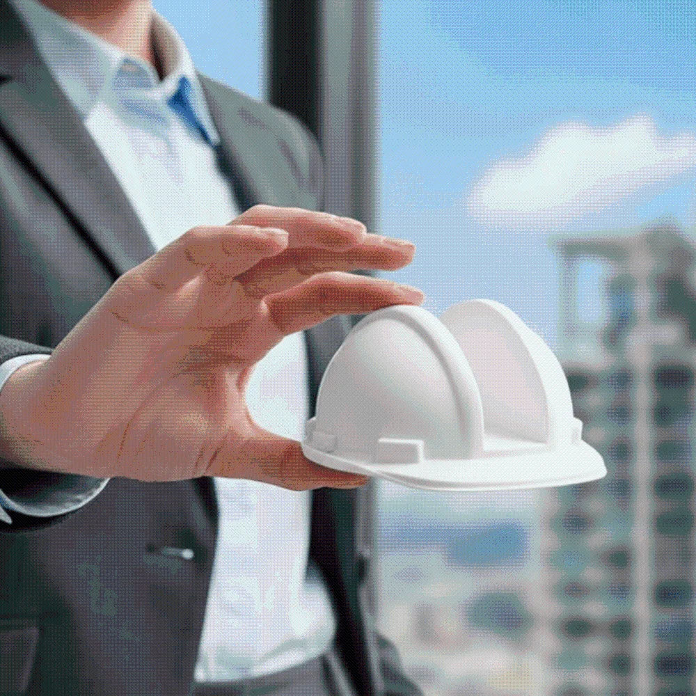3D Printed Card Holder Safety Shape PLA Helmet Stand Creative Design Lightweight Desk Organizer Company Reception