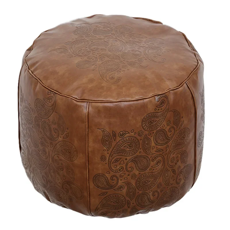 Moroccan Wind Landing Light Portable Lazy Sofa Leather Printed Tatami Stool Bohemia Web Celebrity Living Room Cushion