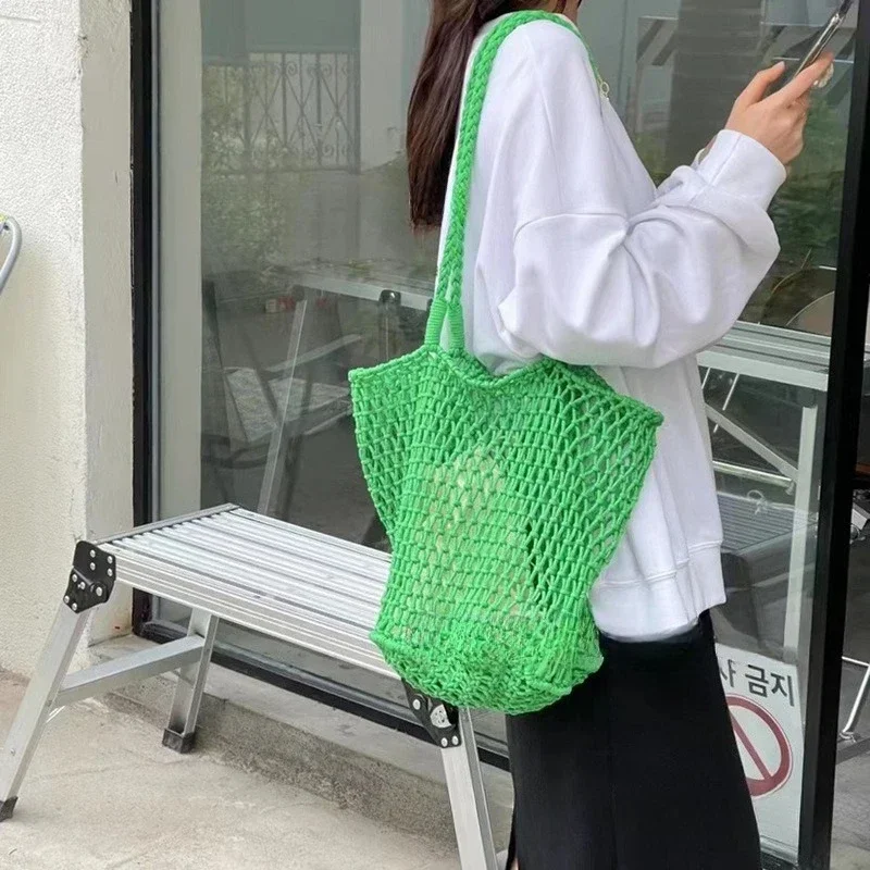 

2025 Европейская и американская модная легкая роскошная сумка на плечо из хлопковой нити - модная женская сумка-компаньон для пригородных поездок/путешествий, бесплатная доставка